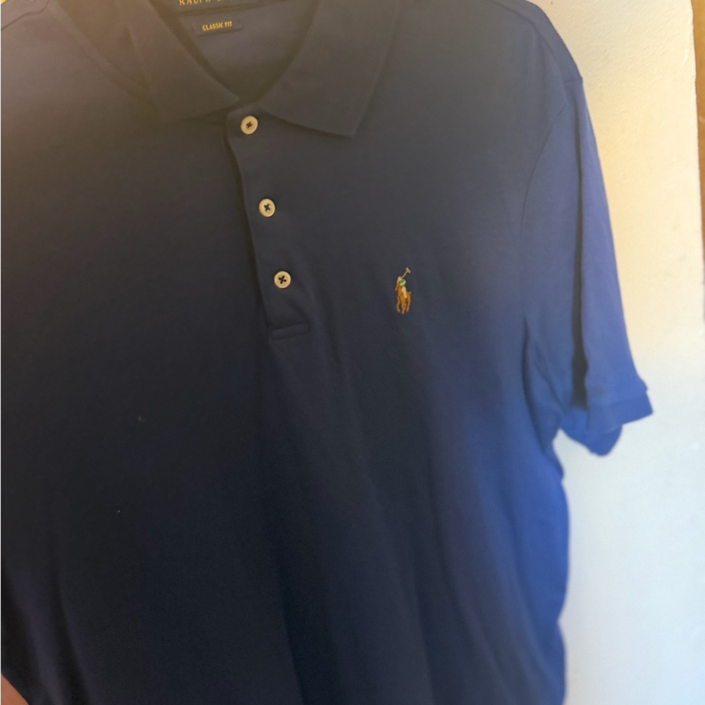 Ralph Lauren Navy Polo with Yellow Pony Logo